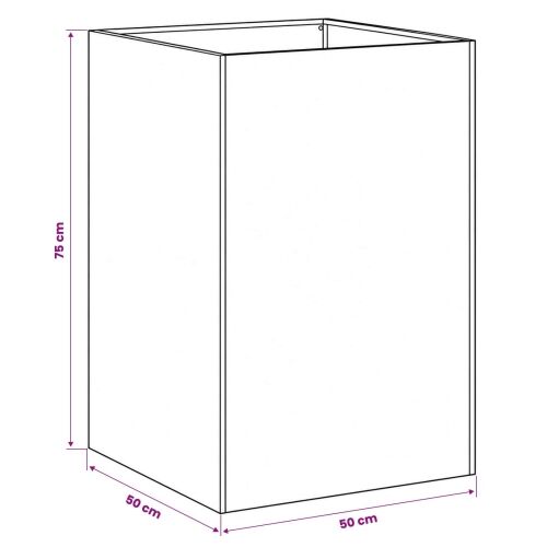 Vrtna saksija Antracit 50 x 50 x 75 cm Čelična vrata - Antracit 50 x 50 x 75 cm 1 Cijena