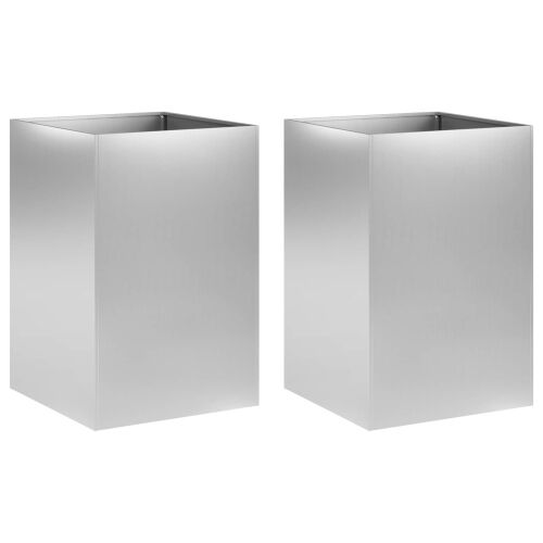 Vrtna saksija 2 kom. Srebrna 50 x 50 x 75 cm Pocinčani čelik - Pocinčani čelik 50 x 50 x 75 cm 2 Cijena