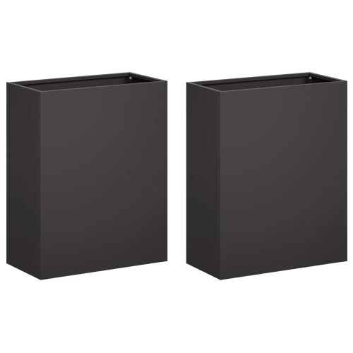 Vrtna saksija 2 kom. Crna 40 x 20 x 40 cm Čelična vrata - Crna 40 x 20 x 40 cm 2 Cijena