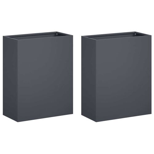 Vrtna saksija 2 kom. Antracit 40 x 20 x 50 cm Čelična vrata - Antracit 40 x 20 x 50 cm 2 Cijena