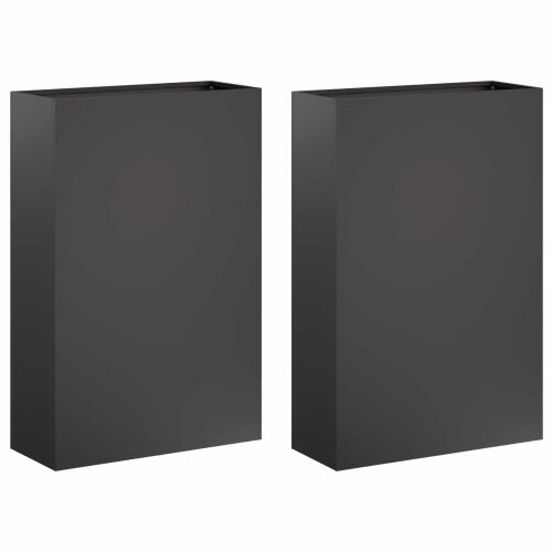 Vrtna saksija 2 kom. Crna 40 x 20 x 75 cm Čelična vrata - Crna 40 x 20 x 75 cm 2 Cijena