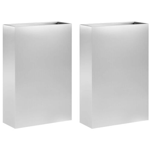 Vrtna saksija 2 kom. Srebrna 40 x 20 x 75 cm Pocinčani čelik - Pocinčani čelik 40 x 20 x 75 cm 2 Cijena