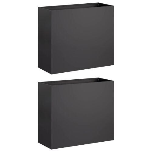 Vrtna saksija 2 kom. Crna 50 x 20 x 40 cm Čelična vrata - Crna 50 x 20 x 40 cm 2 Cijena