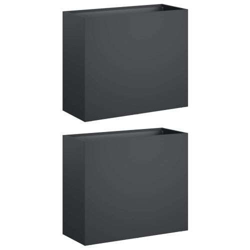 Vrtna saksija 2 kom. Antracit 50 x 20 x 40 cm Čelična vrata - Antracit 50 x 20 x 40 cm 2 Cijena