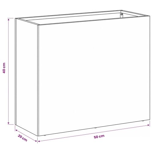 Vrtna saksija Srebrna 50 x 20 x 40 cm Nehrđajući čelik - Nehrđajući čelik 50 x 20 x 40 cm 1 Cijena