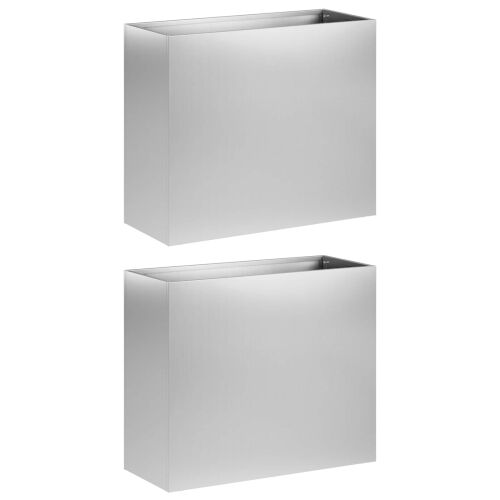 Vrtna saksija 2 kom. Srebrna 50 x 20 x 40 cm Pocinčani čelik - Pocinčani čelik 50 x 20 x 40 cm 2 Cijena