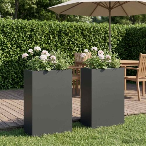 Vrtna saksija 2 kom. Antracit 50 x 20 x 75 cm Čelična vrata - Antracit 50 x 20 x 75 cm 2 Cijena