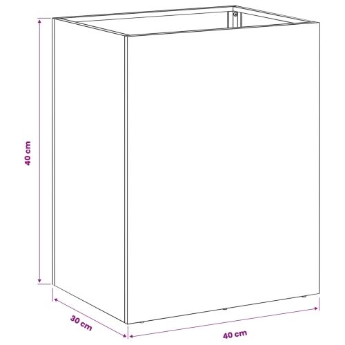Vrtna saksija Srebrna 40 x 30 x 40 cm Pocinčani čelik - Pocinčani čelik 40 x 30 x 40 cm 1 Cijena