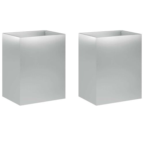 Vrtna saksija 2 kom. Srebrna 40 x 30 x 40 cm Pocinčani čelik - Pocinčani čelik 40 x 30 x 40 cm 2 Cijena