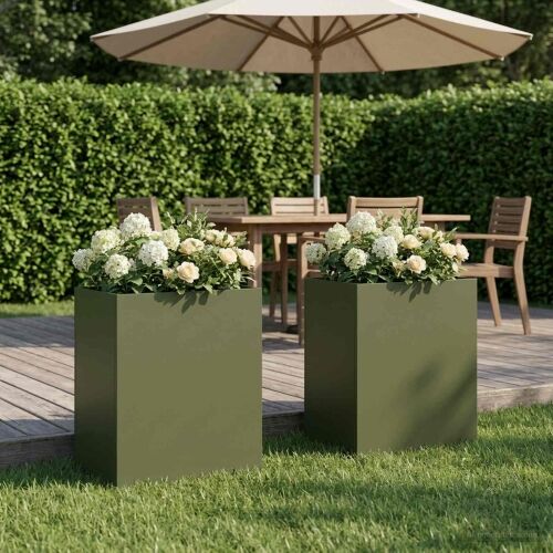 Vrtna saksija 2 kom. Maslinastozelena 40 x 30 x 50 cm - Maslinastozelena 40 x 30 x 50 cm 2 Cijena