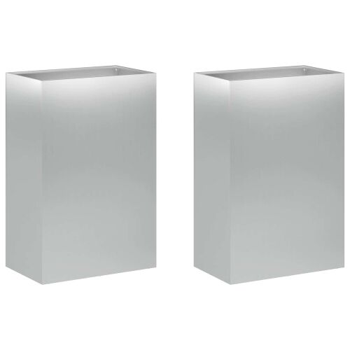 Vrtna saksija 2 kom. Srebrna 40 x 30 x 75 cm Pocinčani čelik - Pocinčani čelik 40 x 30 x 75 cm 2 Cijena