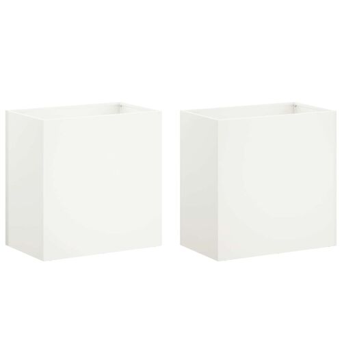 Vrtna saksija 2 kom. Bijela 50 x 30 x 40 cm Čelična vrata - Bijela 50 x 30 x 40 cm 2 Cijena