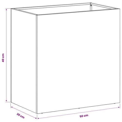 Vrtna saksija Srebrna 50 x 30 x 40 cm Pocinčani čelik - Pocinčani čelik 50 x 30 x 40 cm 1 Cijena