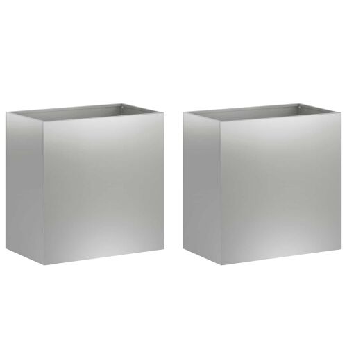 Vrtna saksija 2 kom. Srebrna 50 x 30 x 40 cm Pocinčani čelik - Pocinčani čelik 50 x 30 x 40 cm 2 Cijena