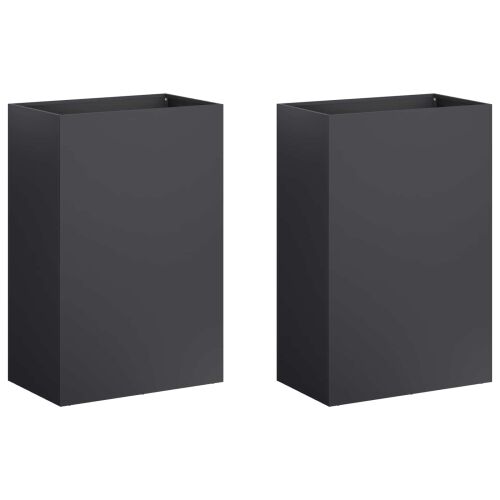 Vrtna saksija 2 kom. Crna 50 x 30 x 75 cm Čelična vrata - Crna 50 x 30 x 75 cm 2 Cijena