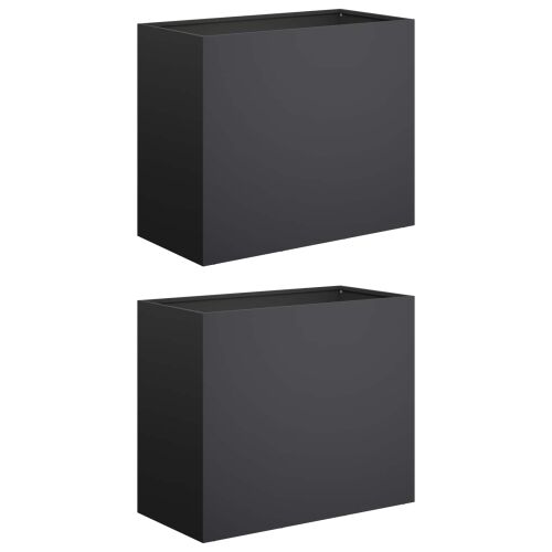Vrtna saksija 2 kom. Crna 60 x 30 x 40 cm Čelična vrata - Crna 60 x 30 x 40 cm 2 Cijena