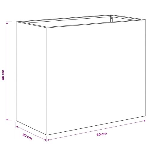 Vrtna saksija Srebrna 60 x 30 x 40 cm Pocinčani čelik - Pocinčani čelik 60 x 30 x 40 cm 1 Cijena