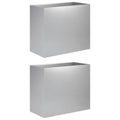 Vrtna saksija 2 kom. Srebrna 60 x 30 x 50 cm Pocinčani čelik - Pocinčani čelik 60 x 30 x 50 cm 2 Cijena
