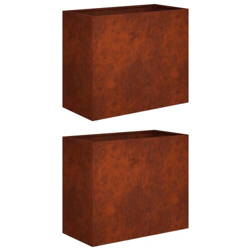 Vrtna saksija 2 kom. Rđa 60 x 30 x 50 cm Otporni čelik - Otporni čelik 60 x 30 x 50 cm 2 Cijena