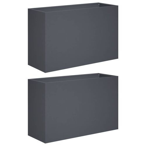Vrtna saksija 2 kom. Antracit 80 x 30 x 50 cm Čelična vrata - Antracit 80 x 30 x 50 cm 2 Cijena