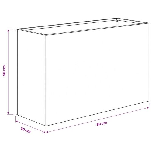 Vrtna saksija 2 kom. Srebrna 80 x 30 x 50 cm Pocinčani čelik - Pocinčani čelik 80 x 30 x 50 cm 2 Cijena