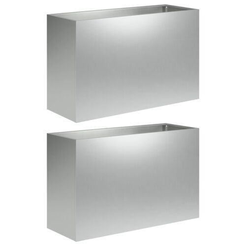 Vrtna saksija 2 kom. Srebrna 80 x 30 x 50 cm Pocinčani čelik - Pocinčani čelik 80 x 30 x 50 cm 2 Cijena