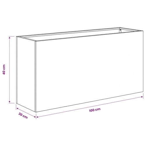 Vrtna saksija 2 kom. Crna 100 x 30 x 40 cm Čelična vrata - Crna 100 x 30 x 40 cm 2 Cijena