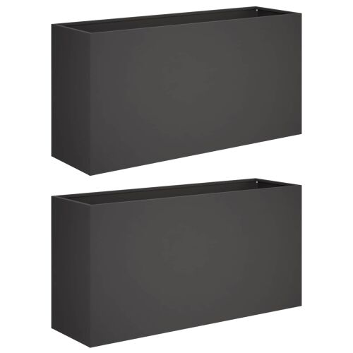 Vrtna saksija 2 kom. Crna 100 x 30 x 40 cm Čelična vrata - Crna 100 x 30 x 40 cm 2 Cijena
