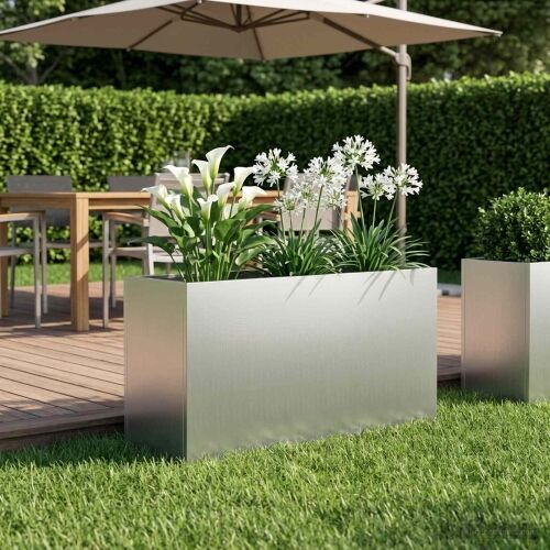 Vrtna saksija Srebrna 100 x 30 x 50 cm Pocinčani čelik - Pocinčani čelik 100 x 30 x 50 cm 1 Cijena