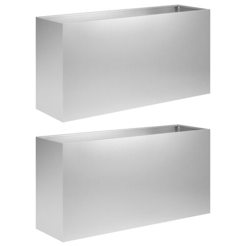 Vrtna saksija 2 kom. Srebrna 100 x 30 x 50 cm Pocinčani čelik - Pocinčani čelik 100 x 30 x 50 cm 2 Cijena
