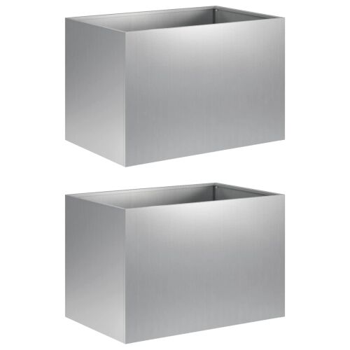 Vrtna saksija 2 kom. Srebrna 50 x 40 x 40 cm Pocinčani čelik - Pocinčani čelik 50 x 40 x 40 cm 2 Cijena