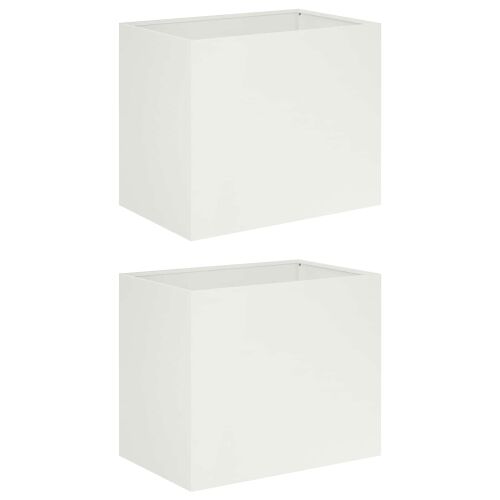 Vrtna saksija 2 kom. Bijela 50 x 40 x 50 cm Čelična vrata - Bijela 50 x 40 x 50 cm 2 Cijena