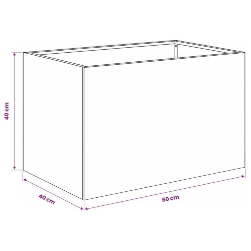 Vrtna saksija Crna 60 x 40 x 40 cm Čelična vrata - Crna 60 x 40 x 40 cm 1 Cijena