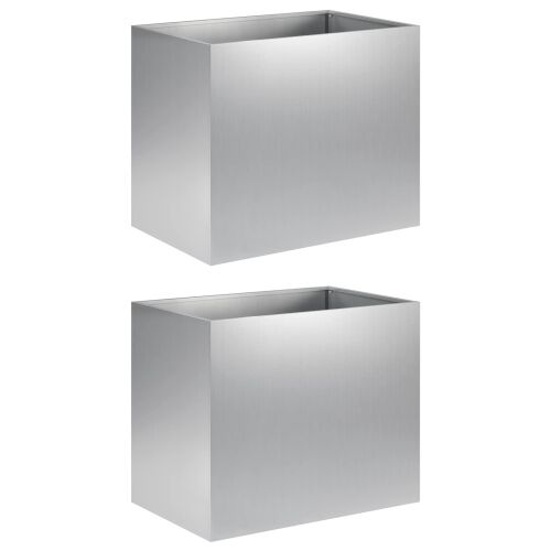 Vrtna saksija 2 kom. Srebrna 60 x 40 x 50 cm Pocinčani čelik - Pocinčani čelik 60 x 40 x 50 cm 2 Cijena