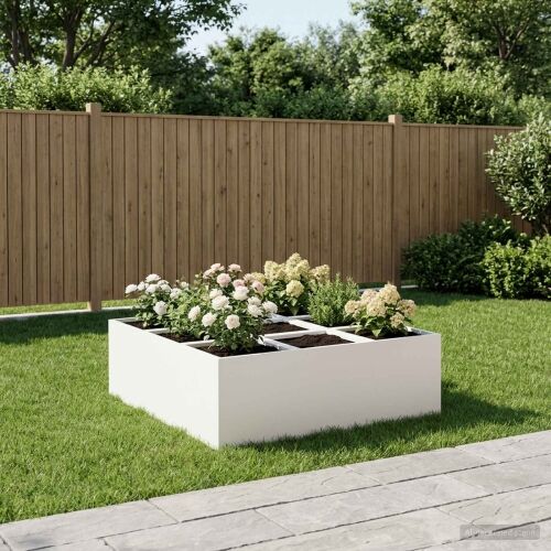 Vrtna saksija Bijela 100 x 100 x 20 cm Čelična vrata - Bijela 100 x 100 x 20 cm Cijena