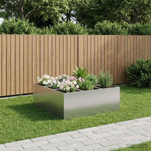 Vrtna saksija Srebrna 100 x 100 x 30 cm Pocinčani čelik - Pocinčani čelik 100 x 100 x 30 cm Cijena