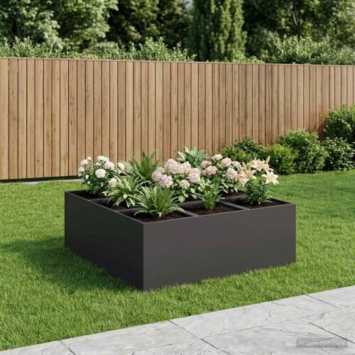 Vrtna saksija Crna 100 x 100 x 40 cm Čelična vrata - Crna 100 x 100 x 40 cm Cijena