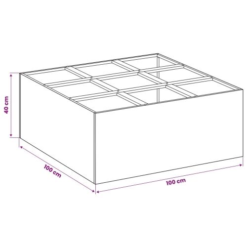 Vrtna saksija Crna 100 x 100 x 40 cm Čelična vrata - Crna 100 x 100 x 40 cm Cijena