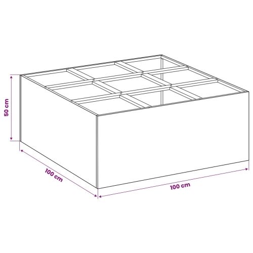 Vrtna saksija Srebrna 100 x 100 x 50 cm Pocinčani čelik - Pocinčani čelik 100 x 100 x 50 cm Cijena