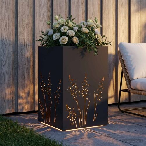 Vrtna saksija Crna 50 x 50 x 75 cm Čelična vrata - Crna 50 x 50 x 75 cm 1 Cijena