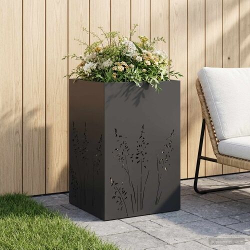 Vrtna saksija Crna 50 x 50 x 75 cm Čelična vrata - Crna 50 x 50 x 75 cm 1 Cijena