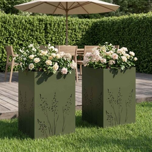 Vrtna saksija 2 kom. Maslinastozelena 50 x 50 x 75 cm - Maslinastozelena 50 x 50 x 75 cm 2 Cijena