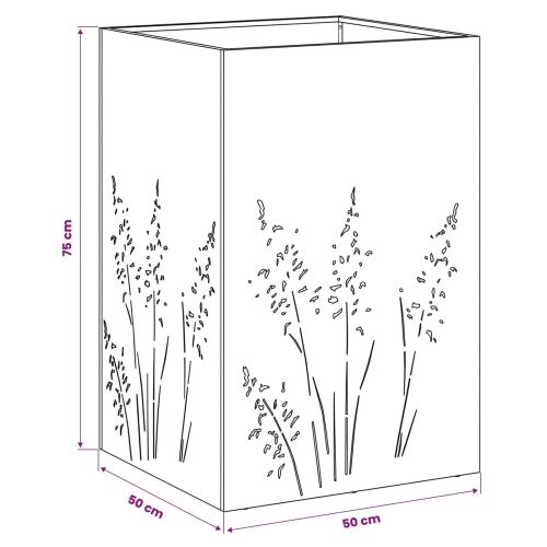 Vrtna saksija Rđa 50 x 50 x 75 cm Otporni čelik - Otporni čelik 50 x 50 x 75 cm 1 Cijena