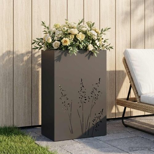 Vrtna saksija Crna 50 x 30 x 75 cm Čelična vrata - Crna 50 x 30 x 75 cm 1 Cijena
