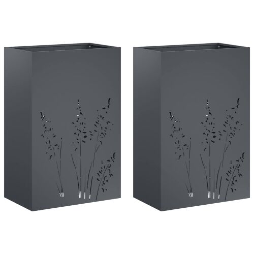 Vrtna saksija 2 kom. Antracit 50 x 30 x 75 cm Čelična vrata - Antracit 50 x 30 x 75 cm 2 Cijena