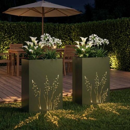Vrtna saksija 2 kom. Maslinastozelena 50 x 30 x 75 cm - Maslinastozelena 50 x 30 x 75 cm 2 Cijena