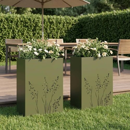 Vrtna saksija 2 kom. Maslinastozelena 50 x 30 x 75 cm - Maslinastozelena 50 x 30 x 75 cm 2 Cijena