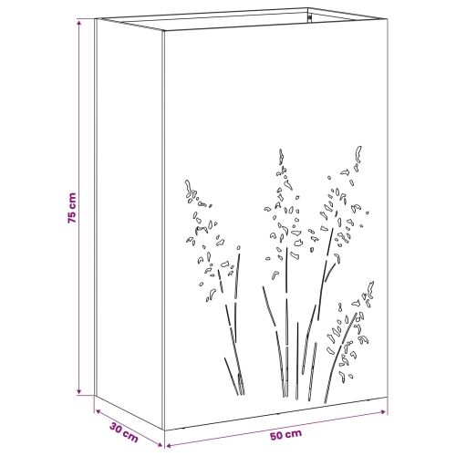Vrtna saksija Srebrna 50 x 30 x 75 cm Pocinčani čelik - Pocinčani čelik 50 x 30 x 75 cm 1 Cijena