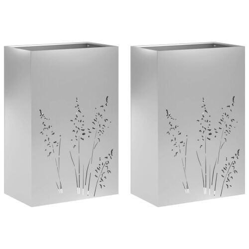 Vrtna saksija 2 kom. Srebrna 50 x 30 x 75 cm Pocinčani čelik - Pocinčani čelik 50 x 30 x 75 cm 2 Cijena