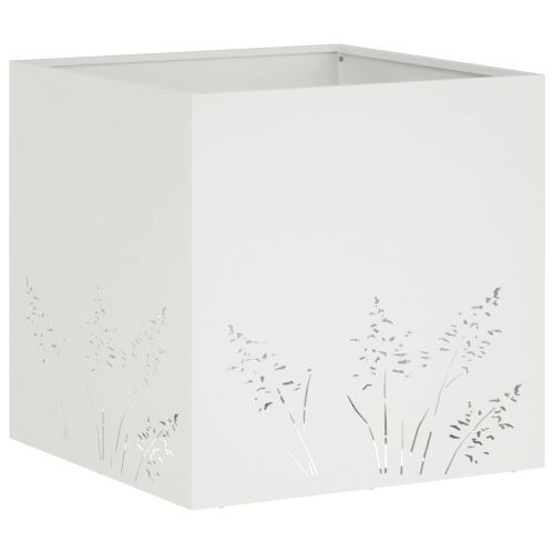 Vrtna saksija Bijela 50 x 50 x 49 cm Čelična vrata - Bijela 50 x 50 x 49 cm 1 Cijena